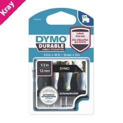 D1 Dur Wht on Blk 12mm x 3m D1 Dur Wht on Blk 12mm x 3m