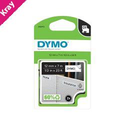 Dymo D1 Blk on Wht 12mmx7m Pk2 Dymo D1 Blk on Wht 12mmx7m Pk2