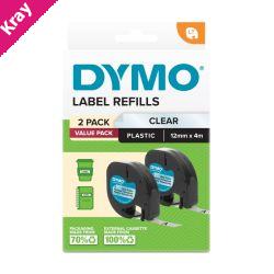 Dymo LetraTag PlasTape Clr Pk2 Dymo LetraTag PlasTape Clr Pk2