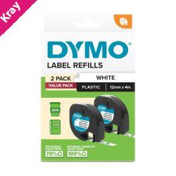 Dymo LetraTag PlasTape Wht Pk2 Dymo LetraTag PlasTape Wht Pk2