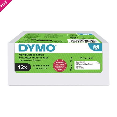 Dymo LW Multi Lbl 19x51mm Pk12