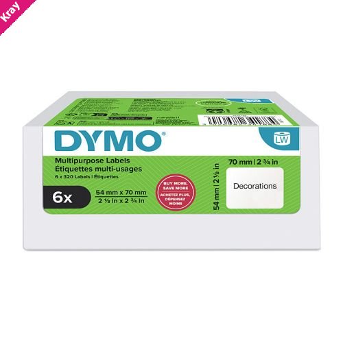 Dymo LW Multi Lbl 54x70mm Pk6