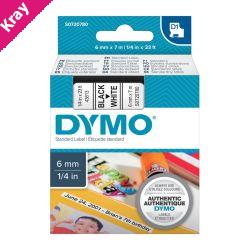 D1 Blk on Wht 6mm x7m Tape D1 Blk on Wht 6mm x7m Tape