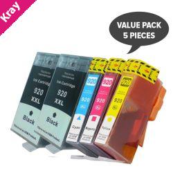 920XL Compatible Inkjet Set PLUS Extra Black (5 Cartridges)