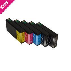 711XXL Series Compatible Inkjet Cartridge Set PLUS Extra Black (5 cartridges)