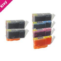 PGI-525 Compatible Inkjet Set 6 Cartridges [Boxed Set]