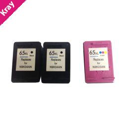 Remanufactured Value Pack (2 x HP65XL Black & 1 x HP65XL Colour) with New Chip